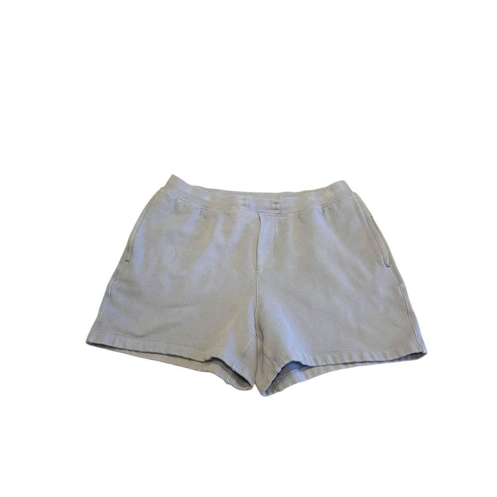 Lululemon Mens XL relaxed soft cotton light blue shorts  5’ inseam gym workout